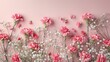 Bunch of carnation flowers and gypsophila flowers arranged over plain background with background,generative ai, generative,ai