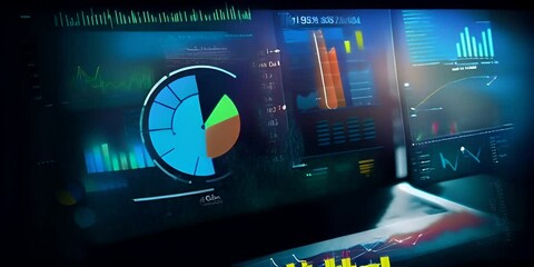 database to connected metrics and kpi with report system analytics business and management data analysis marketing digital and indicators kpi performance