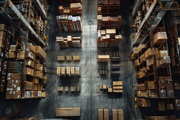 logistic warehouse, top view