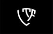 LTF creative letter shield logo design vector icon illustration