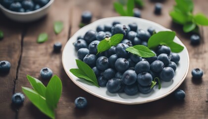 Sticker - view of fresh arrangement ripe blueberries for fruit background