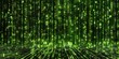 Digital Data Matrix Rain, Green Code Streams on Black Background, Cybersecurity Conceptual Image
