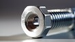 Detailed close-up of a bolt head, providing insight into its construction and characteristics, capturing its features with precision in the image
