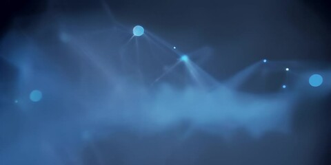 Wall Mural - communication. internet and concept network background. blue on technology shapes polygonal futurist