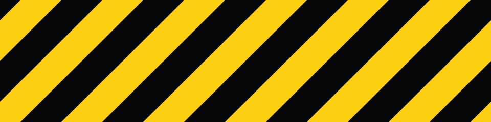 Wall Mural - Black And Yellow Caution Stripes Tape Seamless Pattern Texture Background