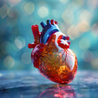 plastic heart on a blurry background, healtcare concept