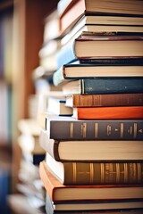 Wall Mural - Many old books in a book shop or library. Shallow DOF