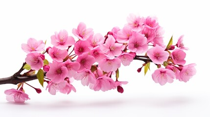 Poster - Sakura (Cherry blossom) in full bloom during the spring season, depicted in isolation against a white background.