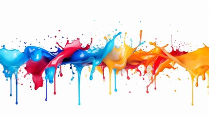 Poster - Colored splashes arranged in stripe shapes, presented in isolation against a white background.