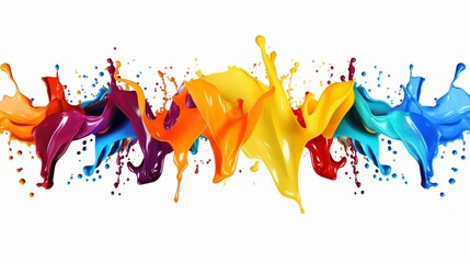 Poster - Colored splashes arranged in stripe shapes, presented in isolation against a white background.