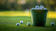Bucket of golf balls 