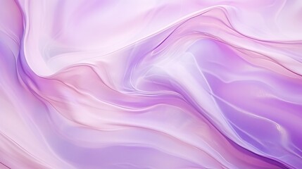 Poster - Light purple and lilac hues merge in an abstract fluid art background, resembling liquid marble and acrylic painting on canvas, with a shimmering violet gradient and pearl wavy pattern.