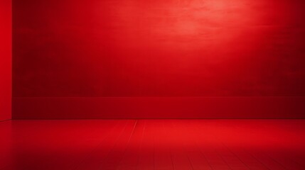 Wall Mural - The floor and walls of the room are red, serving as the background.