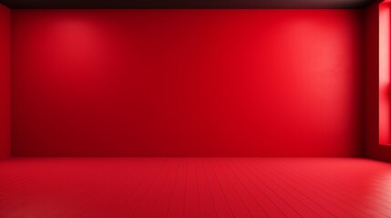 Wall Mural - The floor and walls of the room are red, serving as the background.