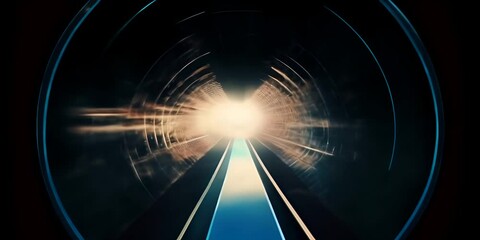 Wall Mural -  concept technology and science vision futuristic time of tunnel the of Illustration