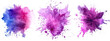 violet purple pink harmony watercolor ink pastel color explosion, isolated on transparent background