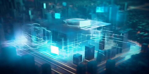 Wall Mural - concept technology and cyberspace board circuit a on build city smart futuristic