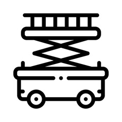 Poster - scissor lift line icon