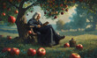 Isaac Newton under the tree 33