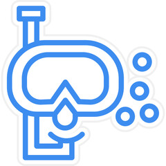 Sticker - Snorkeling Icon Style