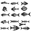 set of fish bone silhouette , fish bone silhouette in one set ,fish bone silhouette discount	
