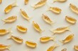 Fish oil capsules on a light background