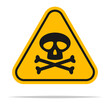 Skull danger sign vector isolated illustration