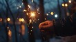 © Yuliia - Men's hands hold a sparkler