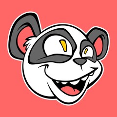 Sticker - cute panda head