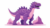 Fototapeta Dinusie - Purple Dinosaur Illustration Vector flat vector 