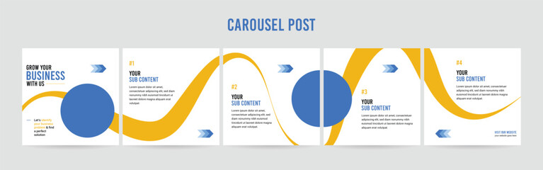 Wall Mural - stunning carousel post template, editable social media layout design, business instagram & linkedin 