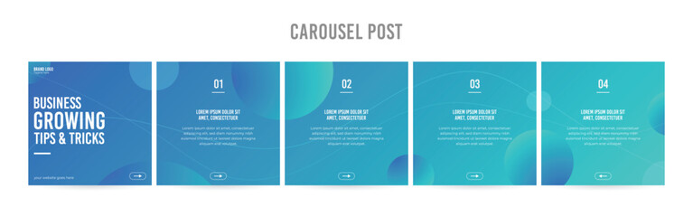 Wall Mural - stunning carousel post template, editable social media layout design, business instagram & linkedin 