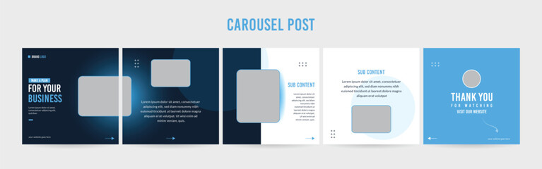 Wall Mural - stunning carousel post template, editable social media layout design, business instagram & linkedin 