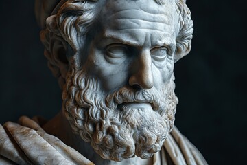 Wall Mural - Closeup Illustration of Philosopher Plato Marble Statue