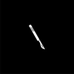 Sticker - Medical scalpel icon isolated on dark background