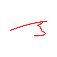 Wall Mural - Red brush stroke underline. Marker pen highlight stroke. Vector swoosh brush underline set for accent, marker emphasis element. Hand drawn of underline strokes. vector illustration