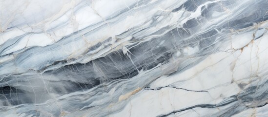 A detailed close up of a freezing grey and blue marble texture resembling water and rock patterns, creating a picturesque landscape with wavelike fur on the slopes, influenced by wind