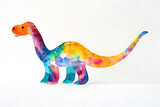 Fototapeta Dziecięca - Colorful dinosaur watercolor illustration Isolated background