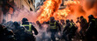 Demonstrators clashed with riot police 
