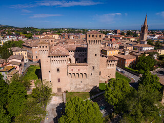 Wall Mural - aerial view of Vignola and its castle, Modena, Emilia Romagna, Italy