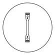 Patch cable path cord ethernet technology rj45 net concept icon in circle round black color vector illustration image outline contour line thin style
