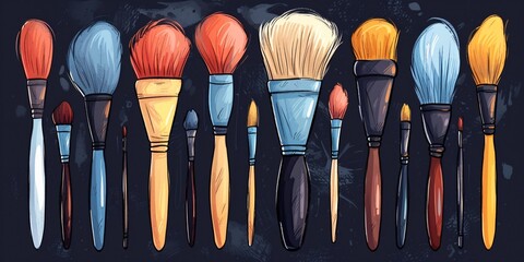 Wall Mural - Hand-drawn animated brush illustration.