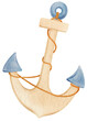 Sailing anchor watercolor illustration