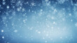 Blue winter background with snow and snowflakes