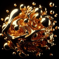 Wall Mural - abstract golden and black background