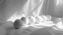 Monochromatic Mozzarella Balls With Elegant Light And Shadow Play