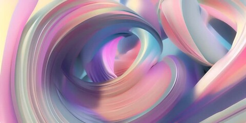 Wall Mural - rendering. 3d futuristic modern background shape twisted color pastel geometry 3d Abstract