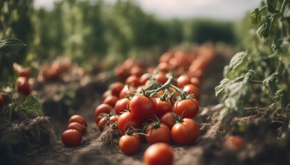 Wall Mural - photo harvest of tomatos