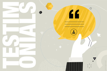 Wall Mural - business concept illustration. vector illustration of testimonial, review, rating, comment, feedback