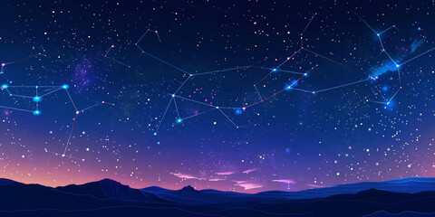 A beautiful night sky with a lot of stars and a mountain in the background